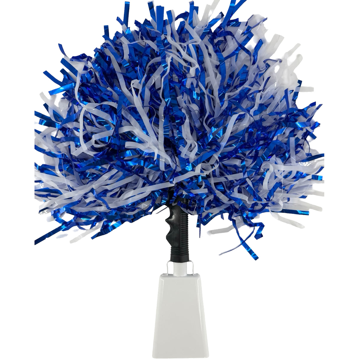 Blue &amp; White Football Pom-Bell