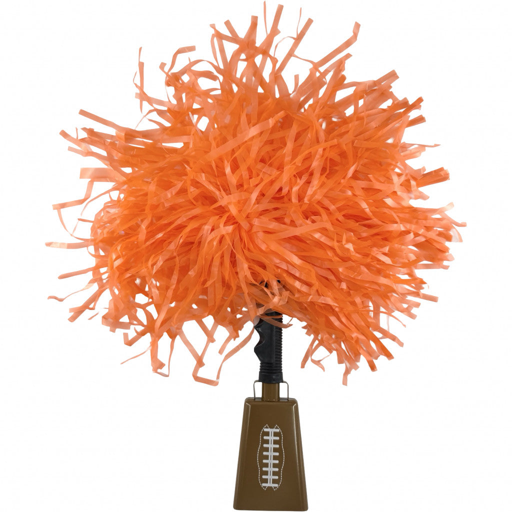 Orange Football Pom-Bell