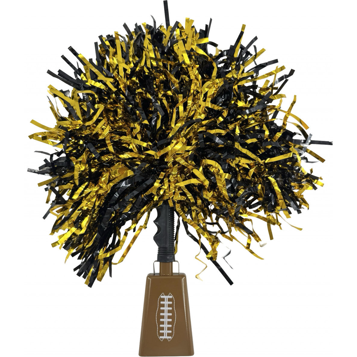 Black &amp; Gold Football Pom-Bell