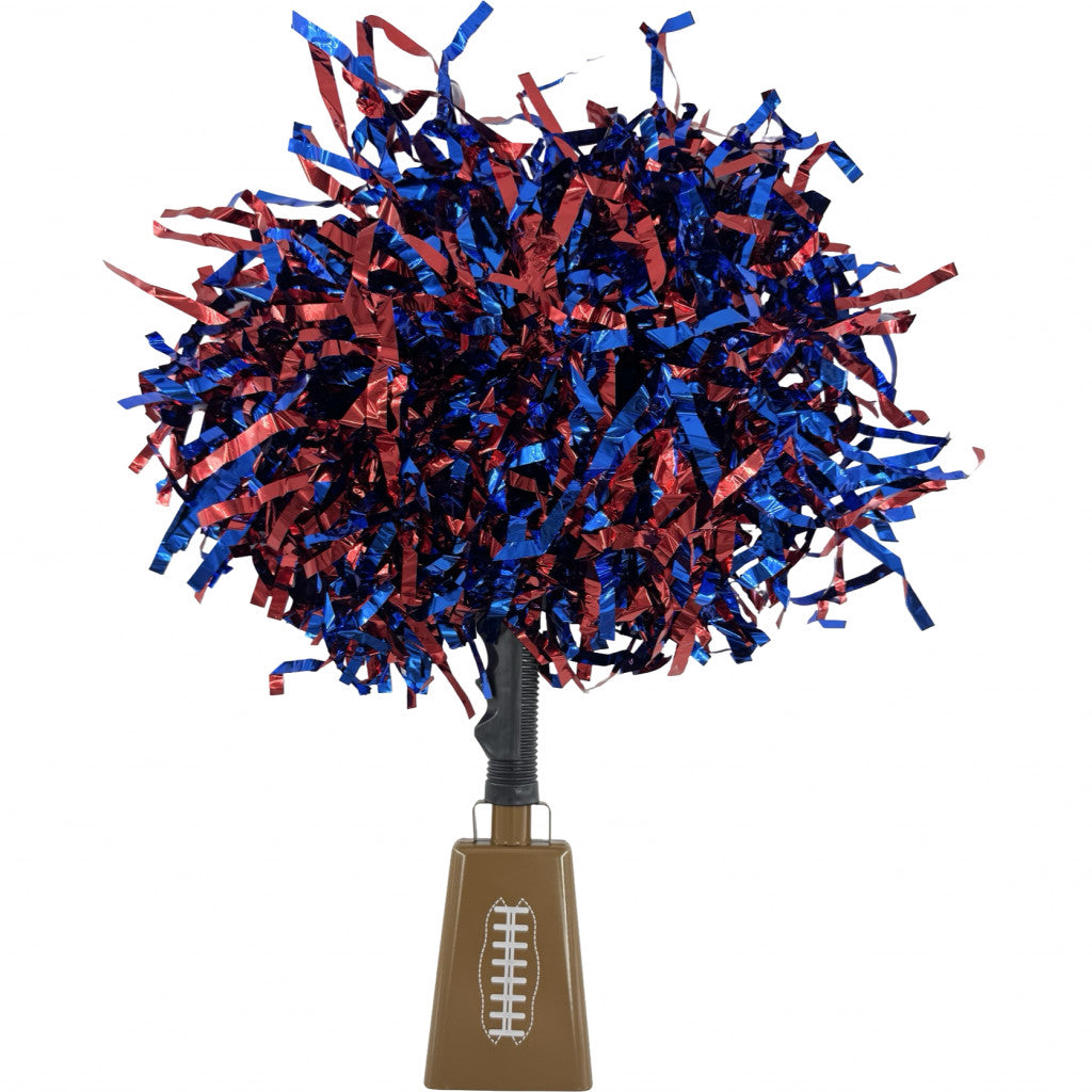 Blue &amp; Red Football Pom-Bell