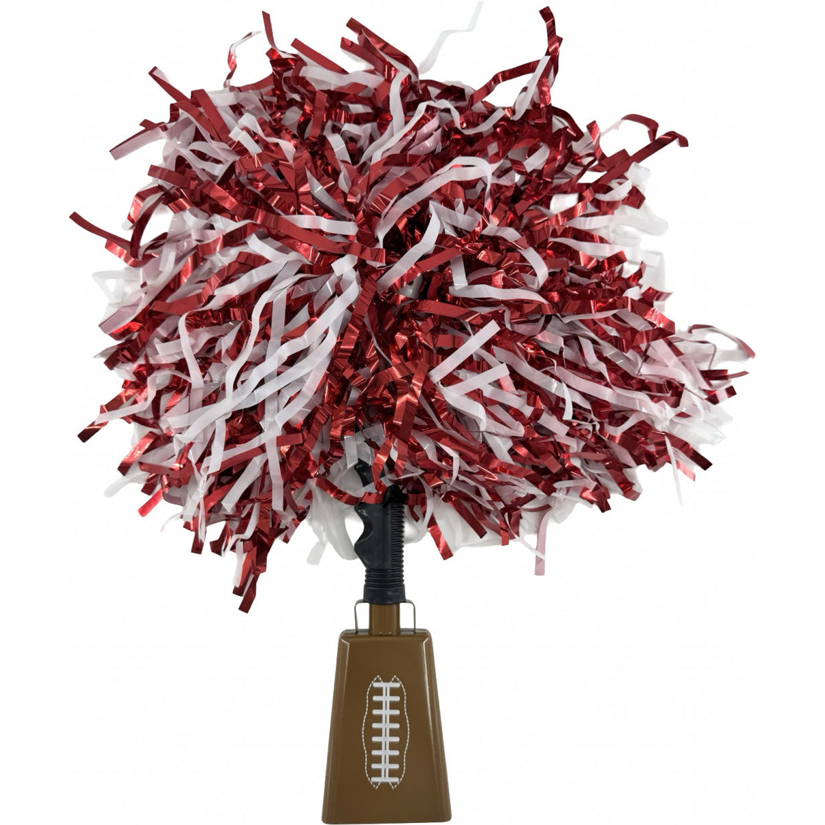Red &amp; White Football Pom-Bell