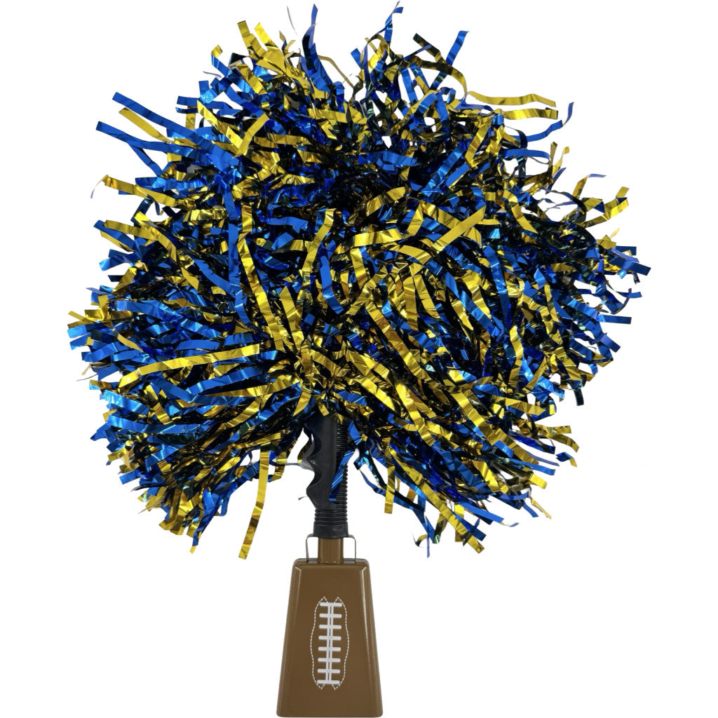 Blue &amp; Gold Football Pom-Bell