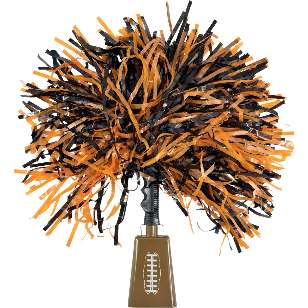 Black &amp; Orange Football Pom-Bell